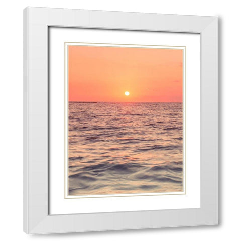 Sunset on the beach White Modern Wood Framed Art Print with Double Matting by Frank, Assaf