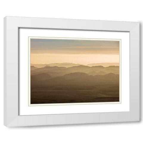 Ramon Crater-Negev-Israel White Modern Wood Framed Art Print with Double Matting by Frank, Assaf