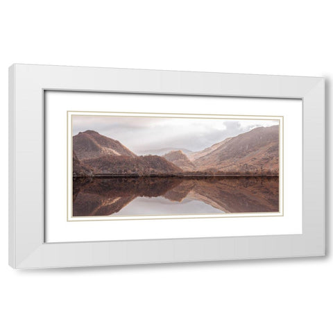 Sun Rays on Castle Crag White Modern Wood Framed Art Print with Double Matting by Frank, Assaf