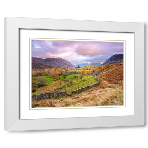 Castle Crag-Lake District White Modern Wood Framed Art Print with Double Matting by Frank, Assaf