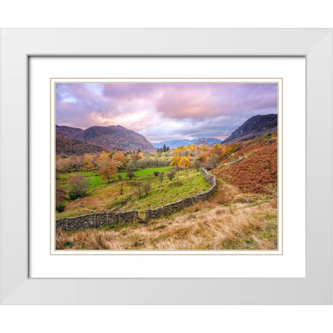 Castle Crag-Lake District White Modern Wood Framed Art Print with Double Matting by Frank, Assaf