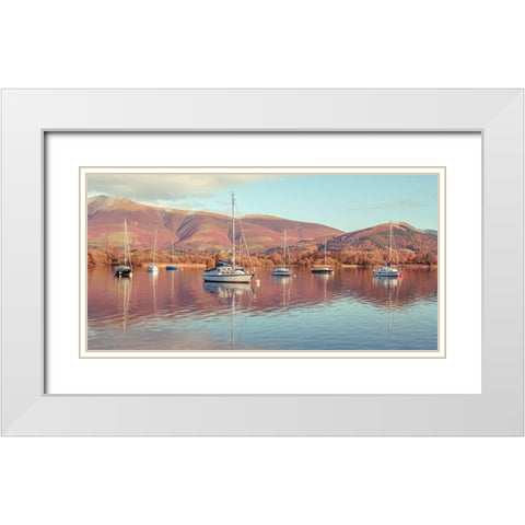 Sail boats in Lake White Modern Wood Framed Art Print with Double Matting by Frank, Assaf