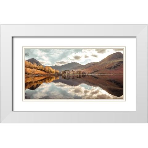 Still Lake-Lake District White Modern Wood Framed Art Print with Double Matting by Frank, Assaf