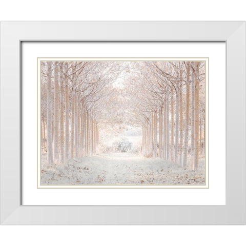 Winter forest White Modern Wood Framed Art Print with Double Matting by Frank, Assaf