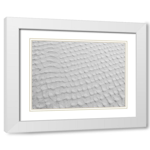 Tide sand patterns White Modern Wood Framed Art Print with Double Matting by Frank, Assaf