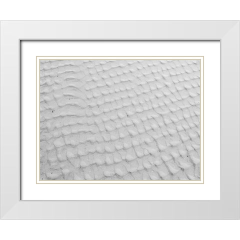 Tide sand patterns White Modern Wood Framed Art Print with Double Matting by Frank, Assaf