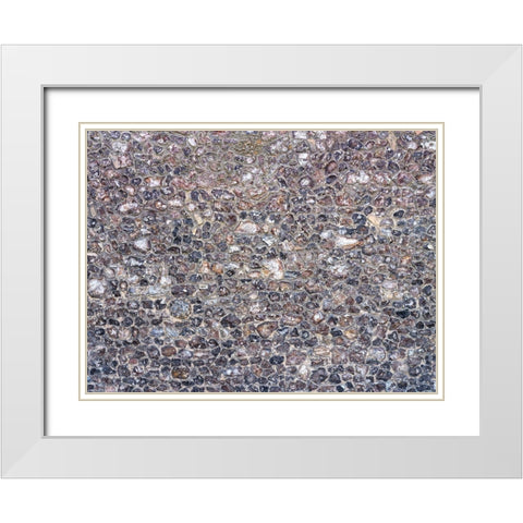 Stone Wall White Modern Wood Framed Art Print with Double Matting by Frank, Assaf