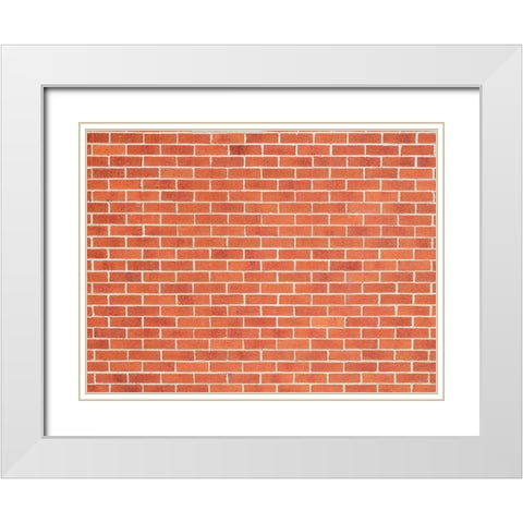 Brick Wall White Modern Wood Framed Art Print with Double Matting by Frank, Assaf