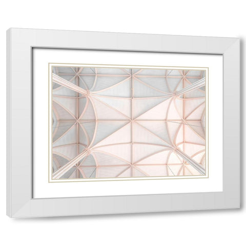 Architectural church ceiling White Modern Wood Framed Art Print with Double Matting by Frank, Assaf