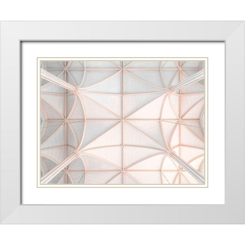 Architectural church ceiling White Modern Wood Framed Art Print with Double Matting by Frank, Assaf