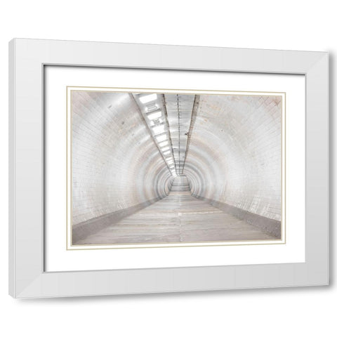 Walkway tunnel in London White Modern Wood Framed Art Print with Double Matting by Frank, Assaf