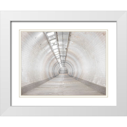 Walkway tunnel in London White Modern Wood Framed Art Print with Double Matting by Frank, Assaf