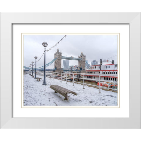 London in winter White Modern Wood Framed Art Print with Double Matting by Frank, Assaf