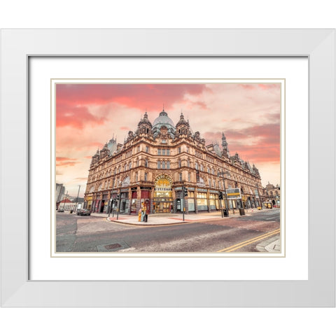 Leeds Kirkgate Market White Modern Wood Framed Art Print with Double Matting by Frank, Assaf
