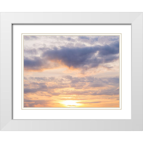 Beautiful sunset sky White Modern Wood Framed Art Print with Double Matting by Frank, Assaf