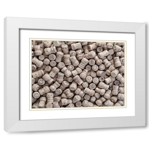 Champagne Corks White Modern Wood Framed Art Print with Double Matting by Frank, Assaf