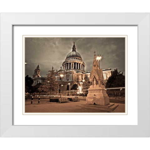 AF20110710 St Pauls 036C05 White Modern Wood Framed Art Print with Double Matting by Frank, Assaf