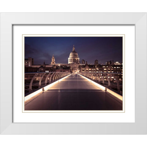 AF20110704 London 153C07 White Modern Wood Framed Art Print with Double Matting by Frank, Assaf