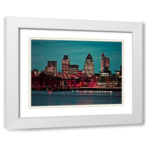 AF20110711 London 042C01 White Modern Wood Framed Art Print with Double Matting by Frank, Assaf