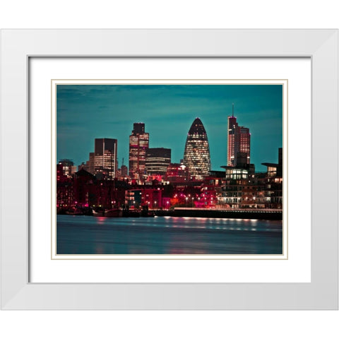 AF20110711 London 042C01 White Modern Wood Framed Art Print with Double Matting by Frank, Assaf