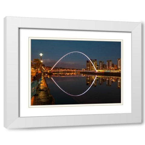 AF20120826 Newcastle 005C12 White Modern Wood Framed Art Print with Double Matting by Frank, Assaf