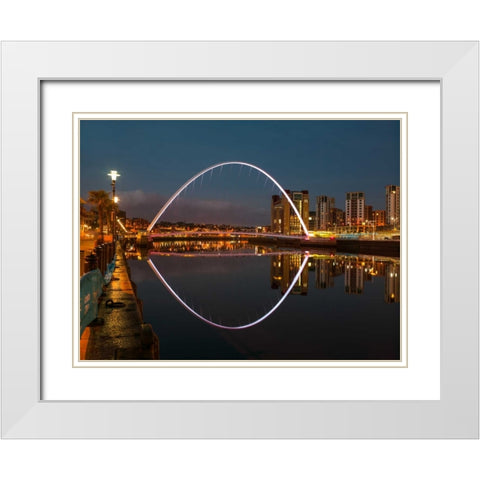AF20120826 Newcastle 005C12 White Modern Wood Framed Art Print with Double Matting by Frank, Assaf