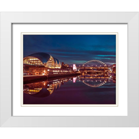 AF20120826 Newcastle 006-Edit White Modern Wood Framed Art Print with Double Matting by Frank, Assaf