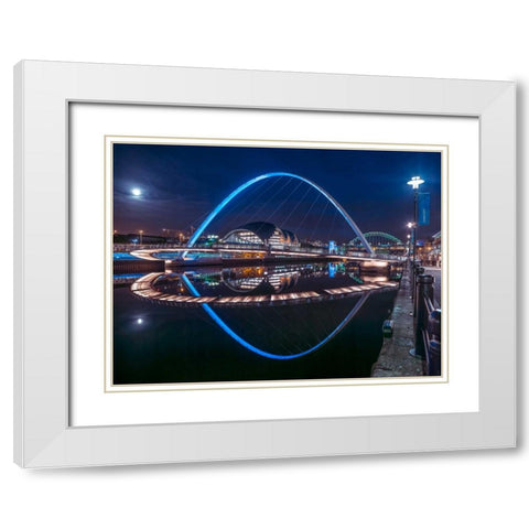 AF20120826 Newcastle 026-EditC01 White Modern Wood Framed Art Print with Double Matting by Frank, Assaf