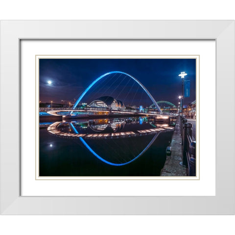 AF20120826 Newcastle 026-EditC01 White Modern Wood Framed Art Print with Double Matting by Frank, Assaf