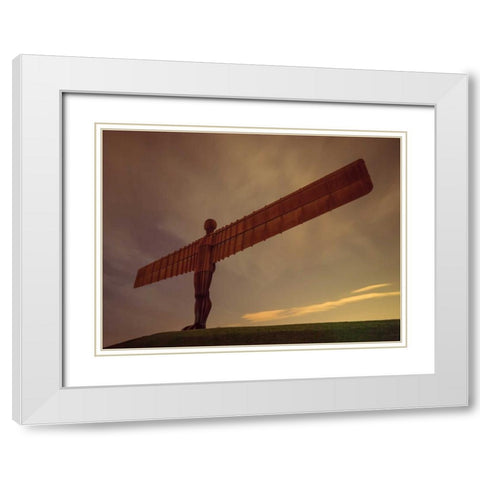 AF20120826 Angel of The North 015 White Modern Wood Framed Art Print with Double Matting by Frank, Assaf