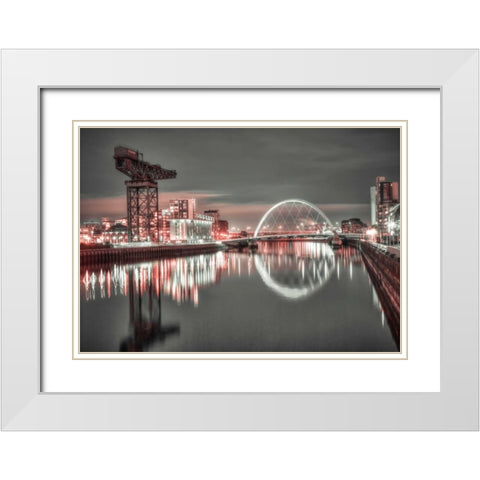 AF20121004 Glasgow 230XC02 White Modern Wood Framed Art Print with Double Matting by Frank, Assaf