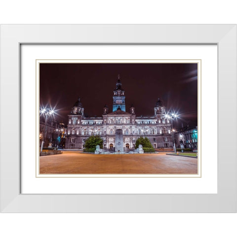 AF20121004 Glasgow 264C05 White Modern Wood Framed Art Print with Double Matting by Frank, Assaf
