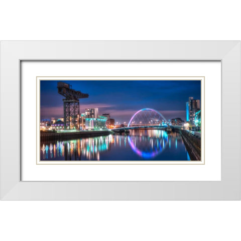AF20121004 Glasgow 230XC10 White Modern Wood Framed Art Print with Double Matting by Frank, Assaf
