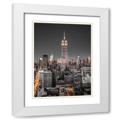 AF20131118 New York 1171C09 White Modern Wood Framed Art Print with Double Matting by Frank, Assaf