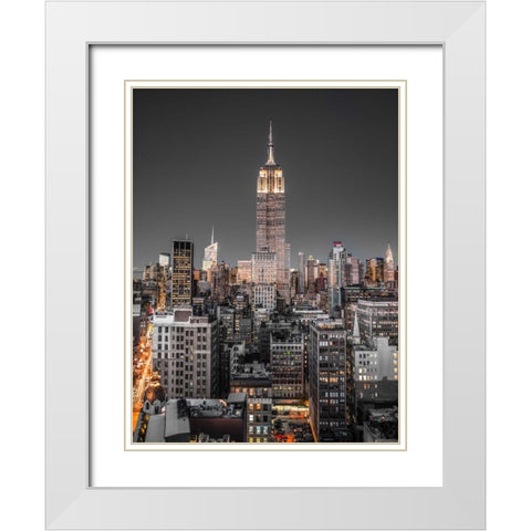 AF20131118 New York 1171C09 White Modern Wood Framed Art Print with Double Matting by Frank, Assaf