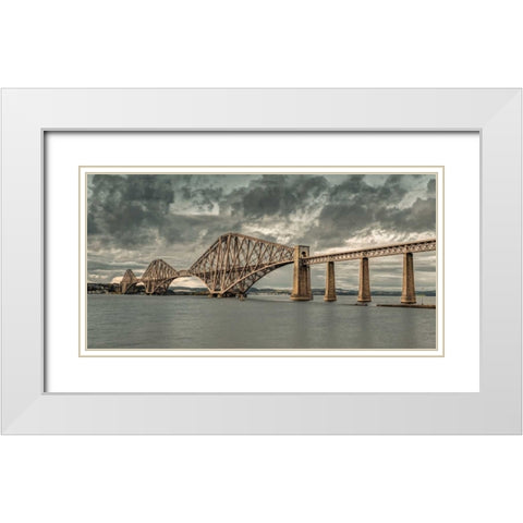 AF20121003 Forth Bridge 073XC07 White Modern Wood Framed Art Print with Double Matting by Frank, Assaf