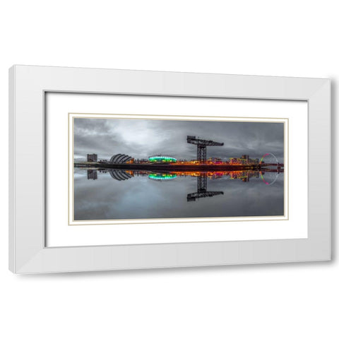 AF20150304 Glasgow 808P2C02 White Modern Wood Framed Art Print with Double Matting by Frank, Assaf