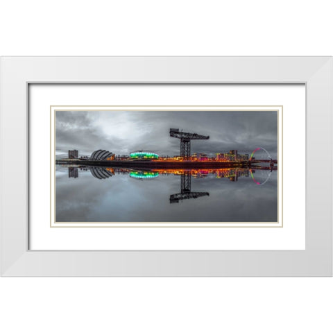 AF20150304 Glasgow 808P2C02 White Modern Wood Framed Art Print with Double Matting by Frank, Assaf