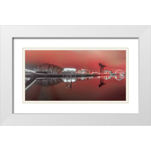 AF20150304 Glasgow 883P2C01 White Modern Wood Framed Art Print with Double Matting by Frank, Assaf