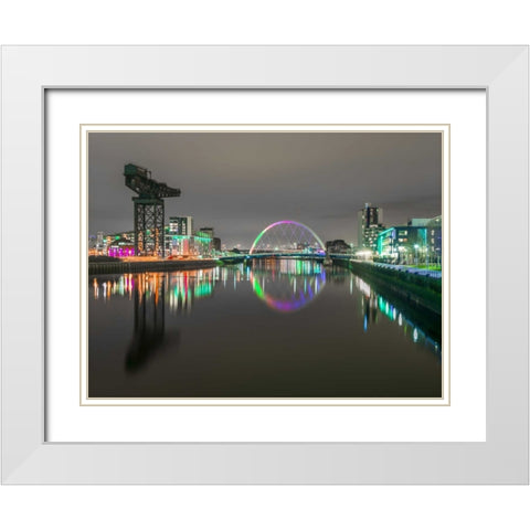 AF20150304 Glasgow 896C04 White Modern Wood Framed Art Print with Double Matting by Frank, Assaf