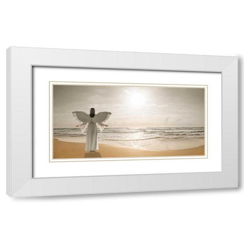 AF20150529 Beach 523-PanoC01PC01 White Modern Wood Framed Art Print with Double Matting by Frank, Assaf