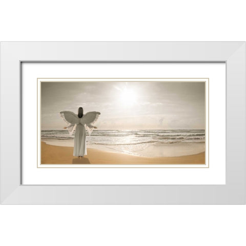 AF20150529 Beach 523-PanoC01PC01 White Modern Wood Framed Art Print with Double Matting by Frank, Assaf