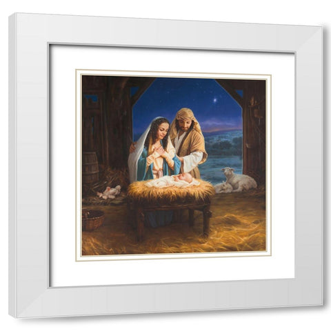 Holy Family White Modern Wood Framed Art Print with Double Matting by Missman, Mark