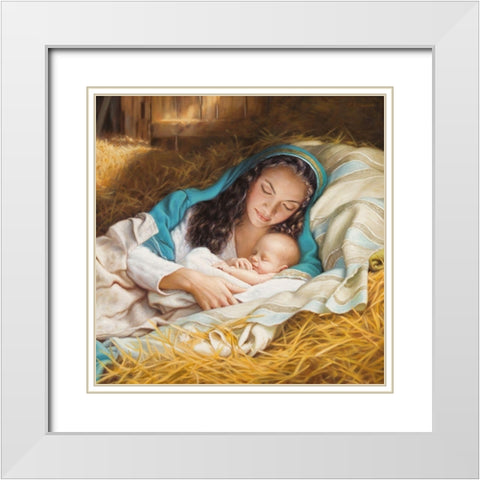 A Mothers Love White Modern Wood Framed Art Print with Double Matting by Missman, Mark