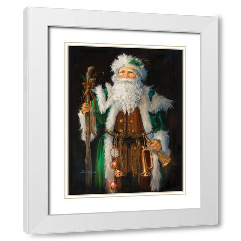 Mountainland Santa White Modern Wood Framed Art Print with Double Matting by Comish, Susan