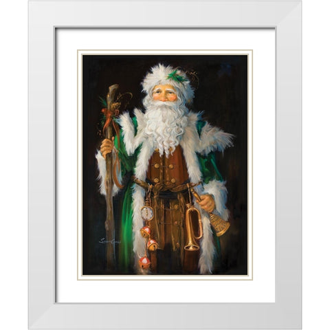 Mountainland Santa White Modern Wood Framed Art Print with Double Matting by Comish, Susan