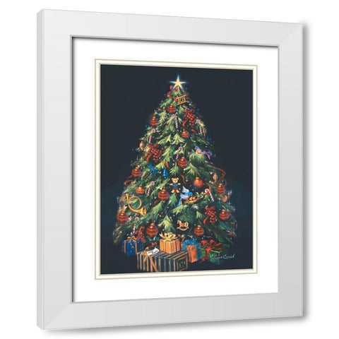 O Christmas tree White Modern Wood Framed Art Print with Double Matting by Comish, Susan