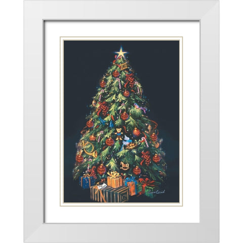 O Christmas tree White Modern Wood Framed Art Print with Double Matting by Comish, Susan