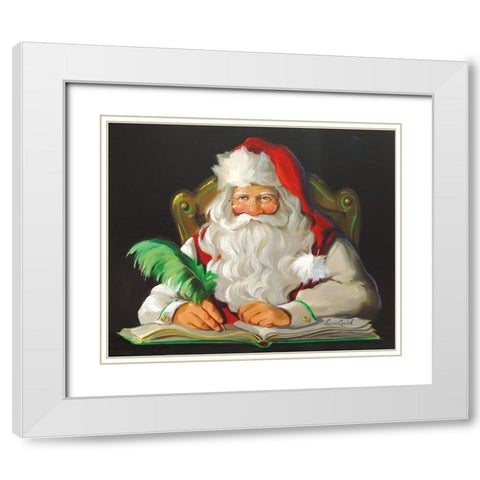Naughty or Nice White Modern Wood Framed Art Print with Double Matting by Comish, Susan