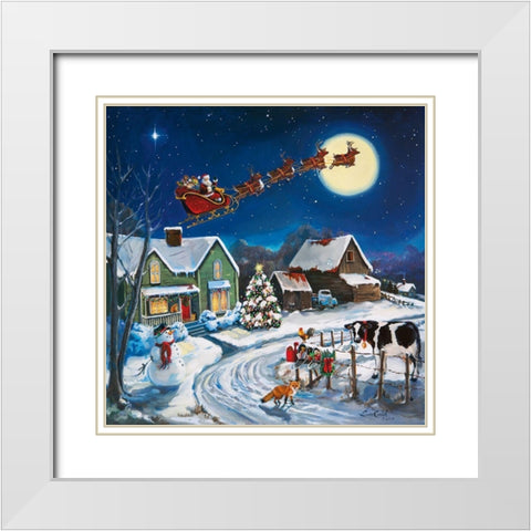 Country Christmas White Modern Wood Framed Art Print with Double Matting by Comish, Susan